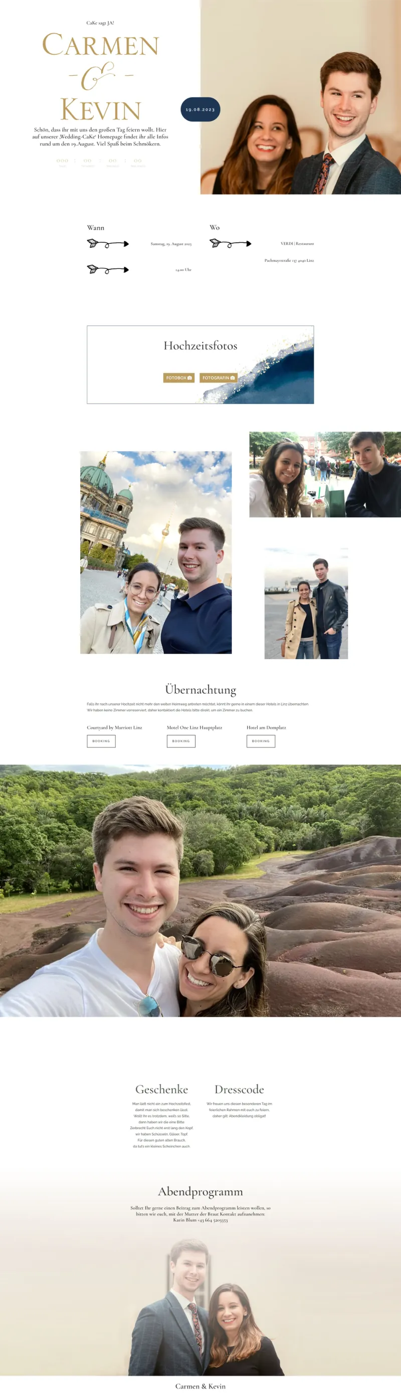 Wedding Cake — web para empresa de tortas y catering de boda en Austria